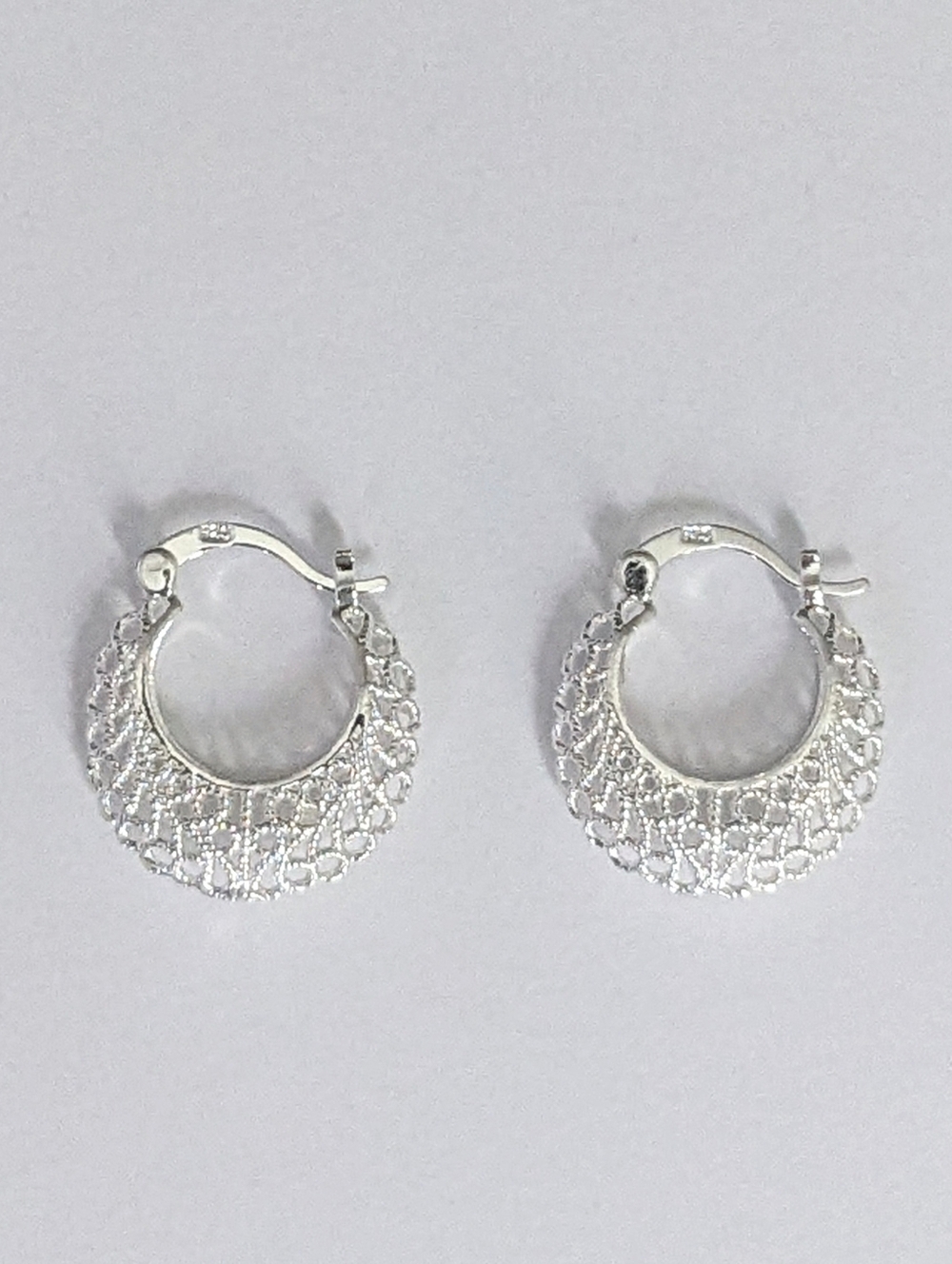 Intricate Silver Hoop Earrings